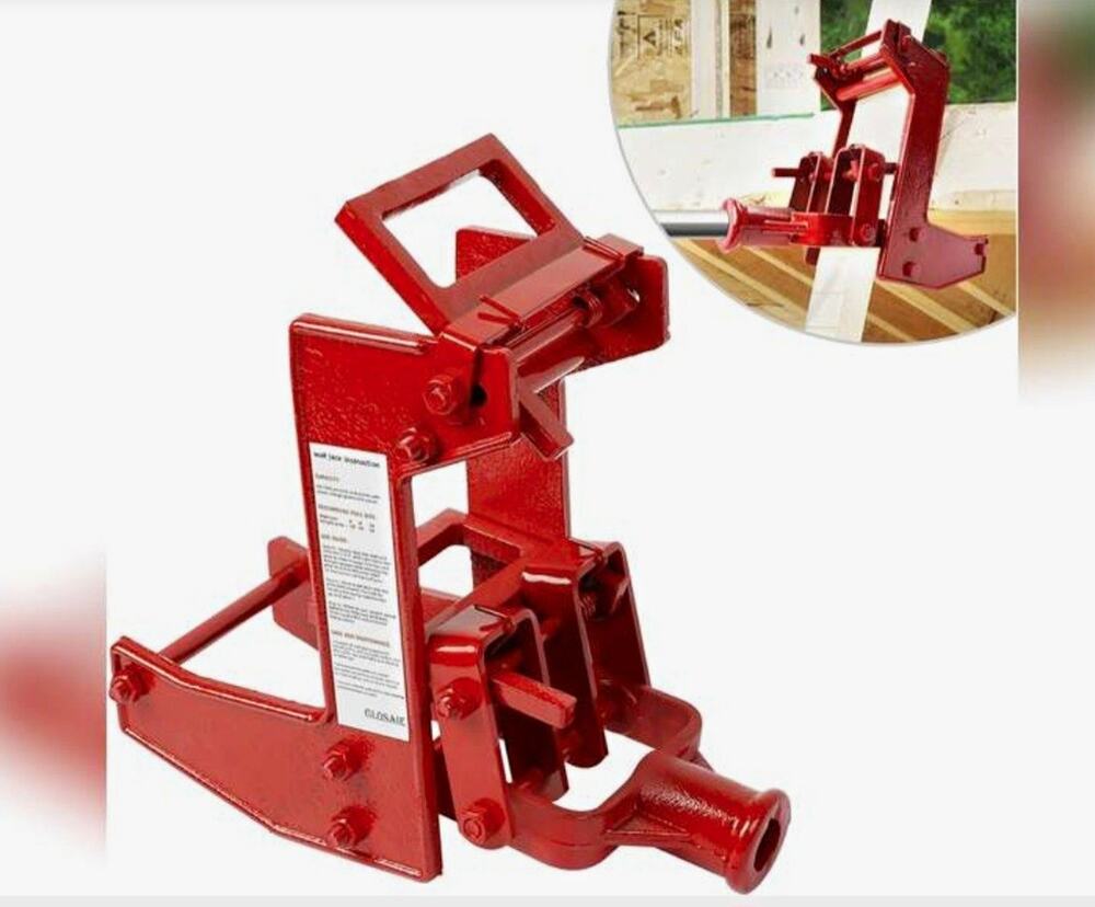 Cast Iron Heavy Duty Wall Jack Pole Jack Screw Mechanism 1000 lb Red